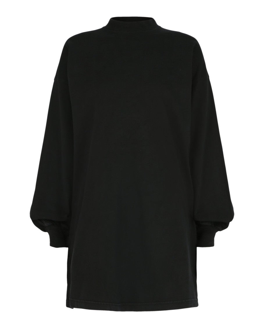 Balenciaga Oversized Black T-Shirt With Ribbed Details