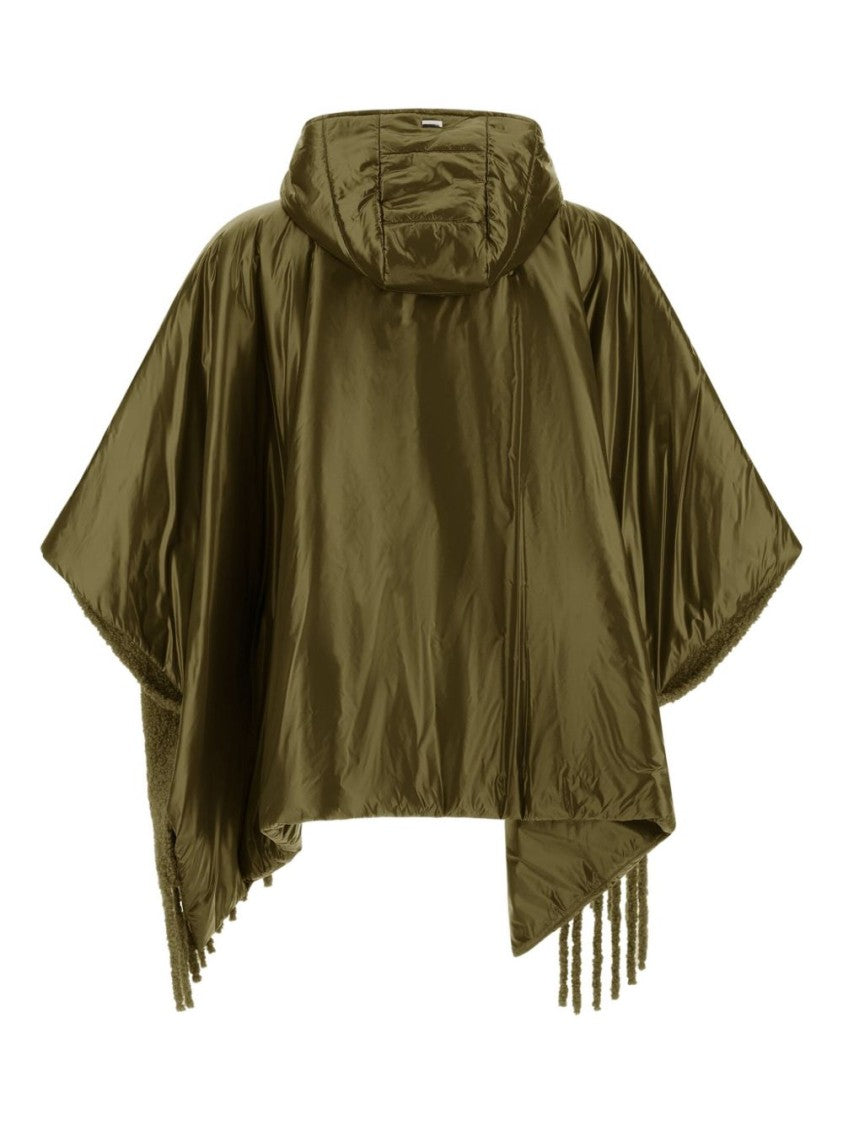 Herno Hooded Poncho In Bouclé Alpaca