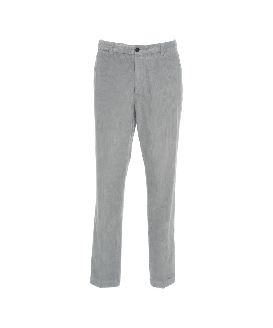 Briglia Soft Grey Corduroy Trousers With Timeless Elegance