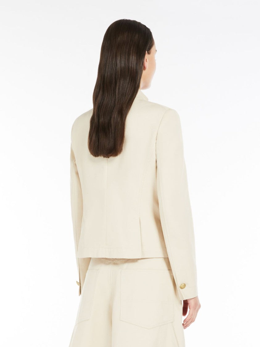 Max Mara Single-Breasted Cotton Gabardine Jacket