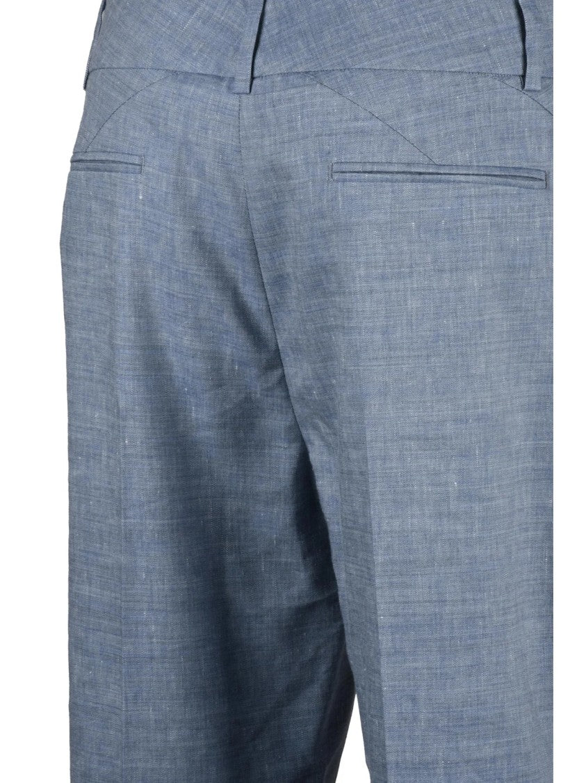 Eleventy Eleventy Wool Linen Trousers - Light Blue