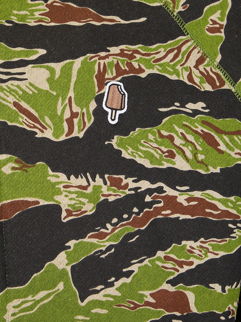 Icecream Smiley Tiger Stripe Full Zip-Through Hood