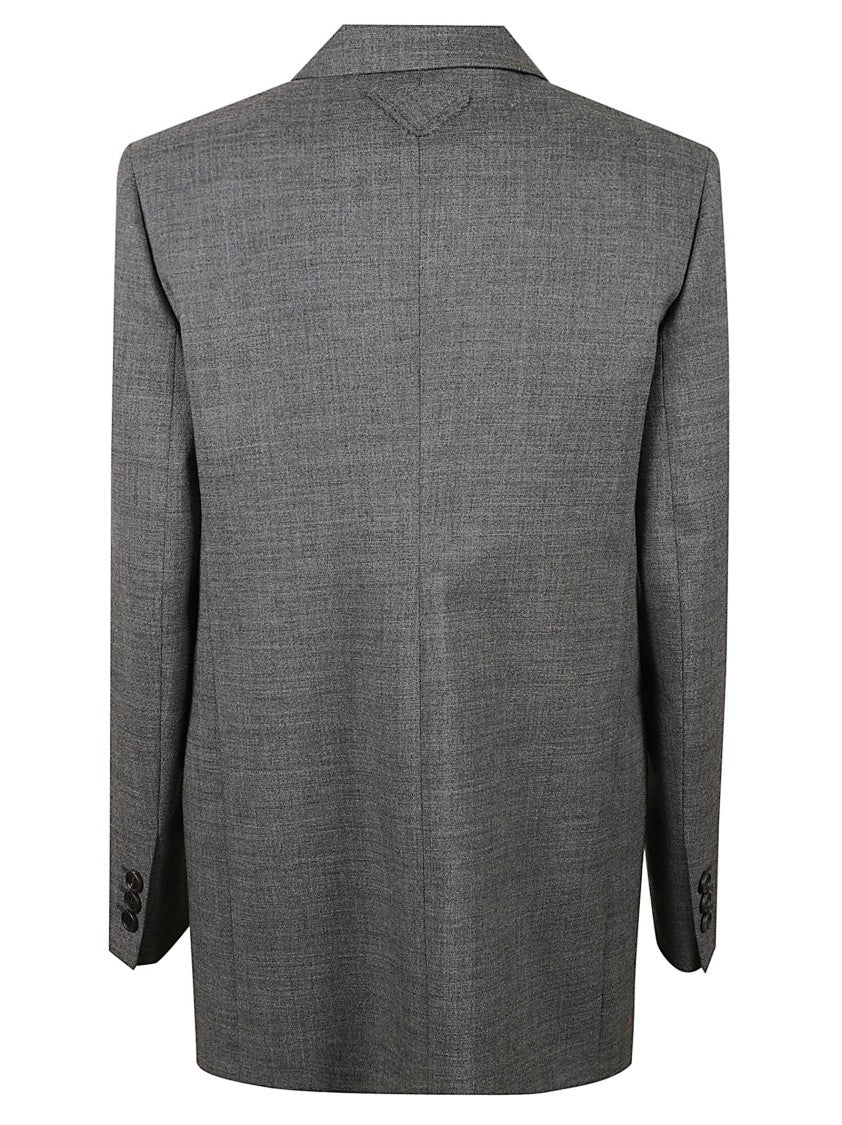 Prada Tailored Blazer With Notched Lapel And Flap Pockets