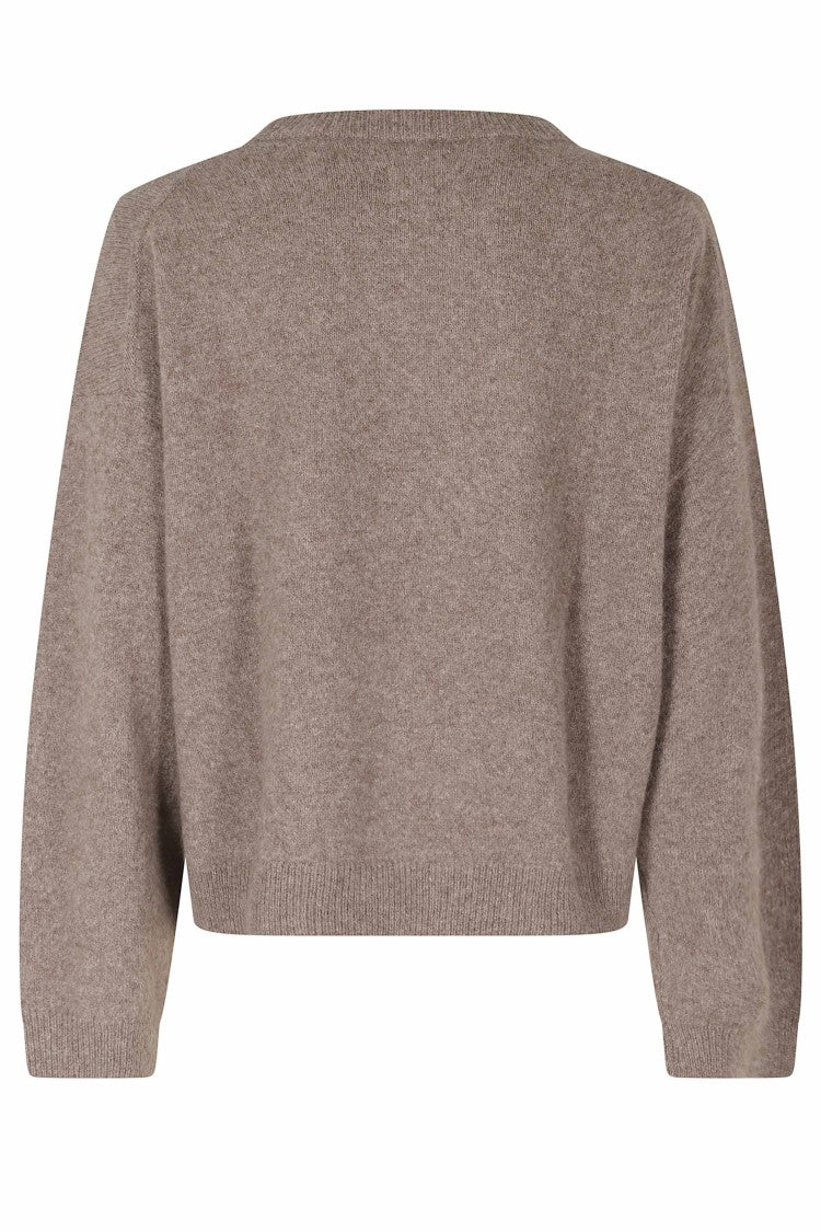 Loulou De Saison Tristan Ashes Melange Wool-Yak Boxy Crewneck Sweater