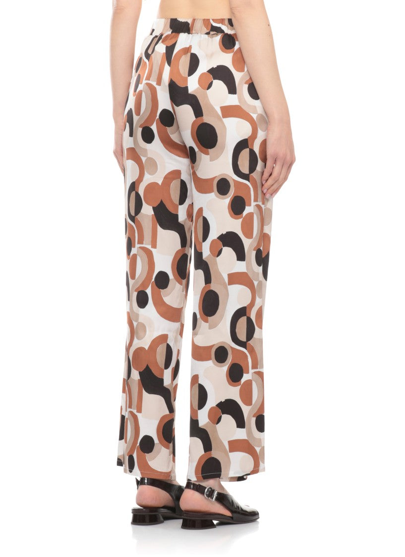 Kangra Ivory Viscose Palazzo Wide-Leg Pants