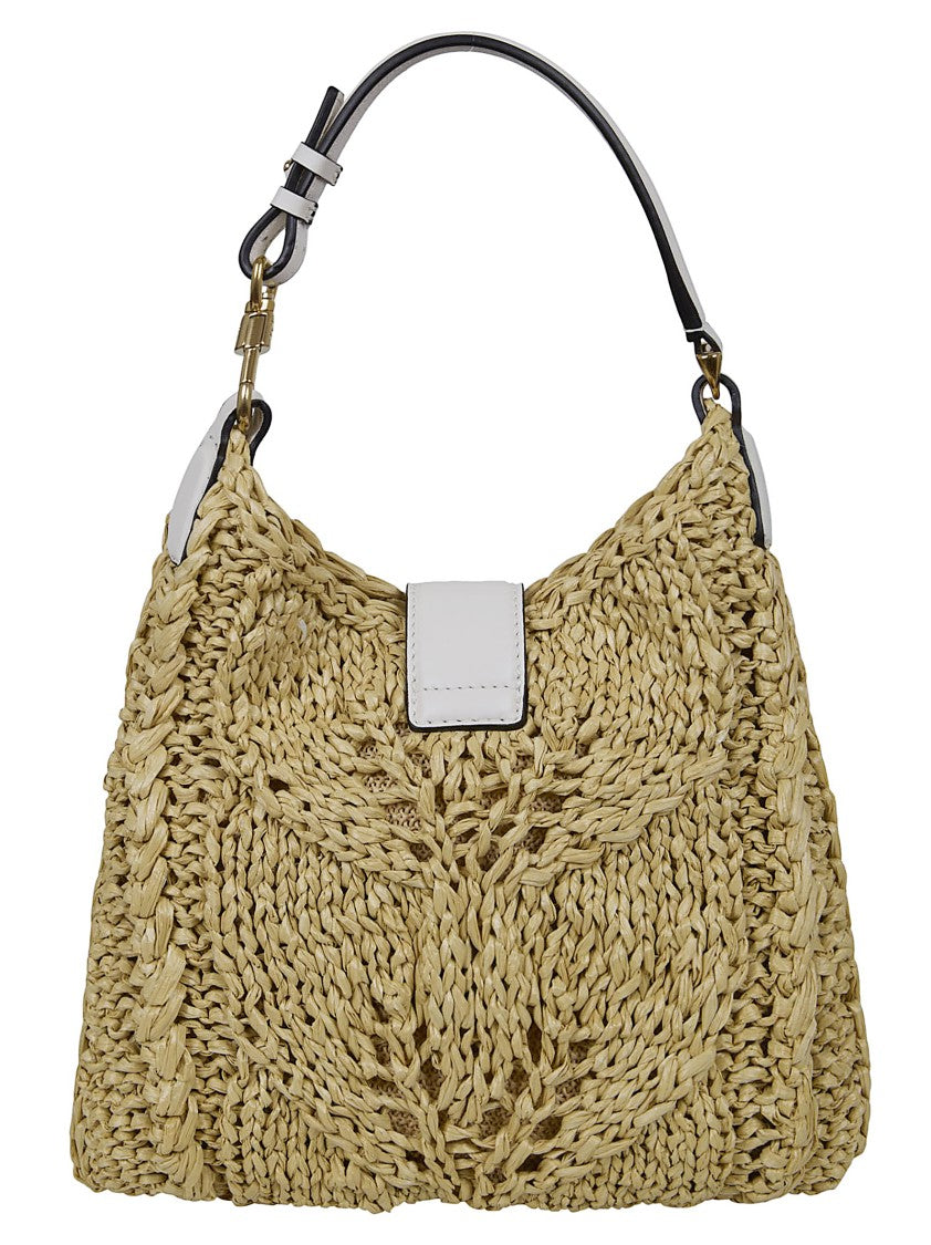 Ermanno Scervino Woven Viscose Handbag With Metallic Closure