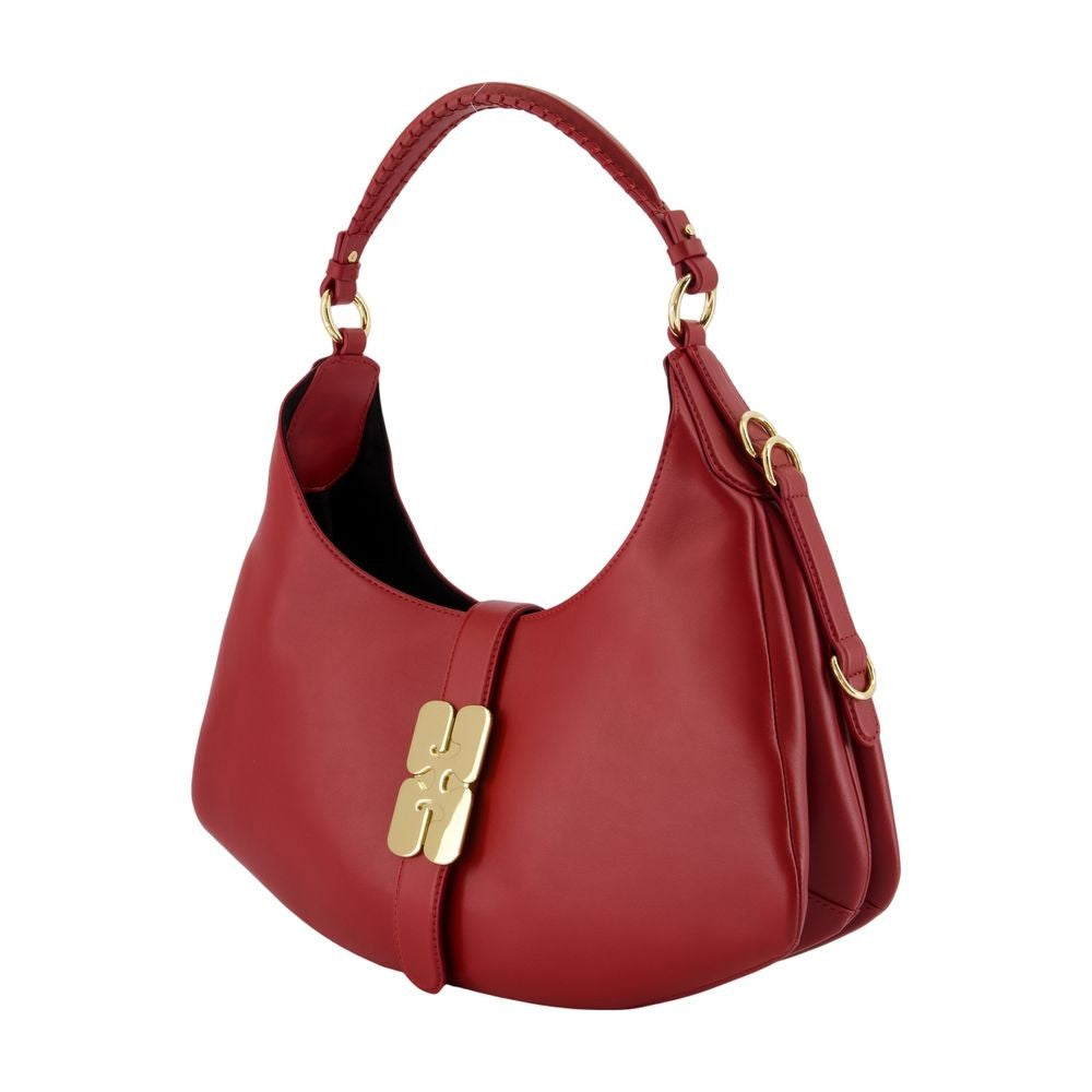 Ganni Kat Small Shoulder Bag - Leather - Red