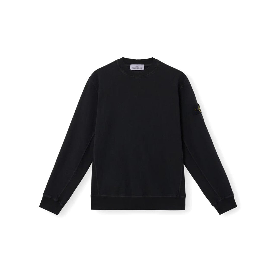 Stone Island Black Cotton Sweatshirt With Crew Neckline