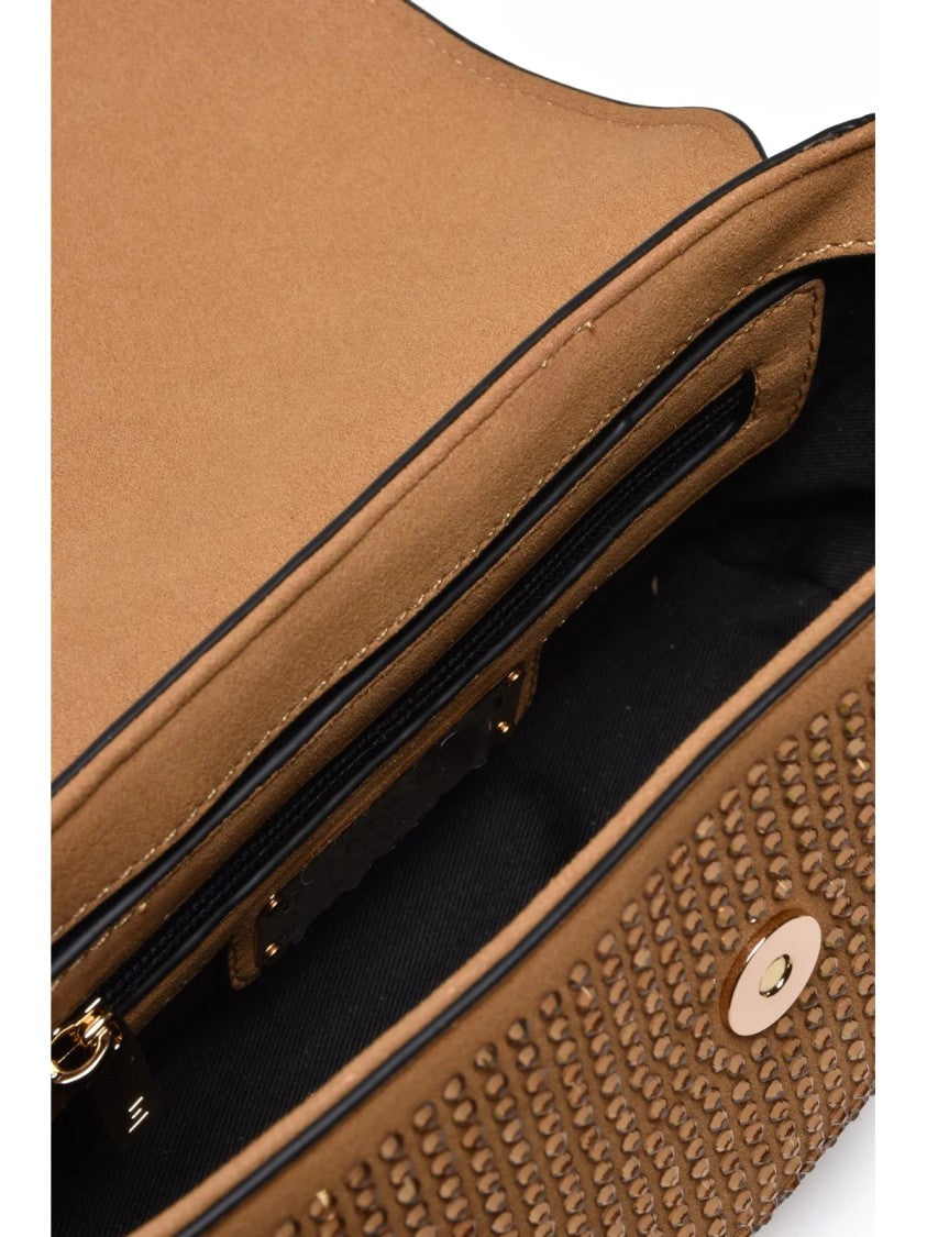 Ermanno Firenze Verly Rhinestone-Embellished Shoulder Bag With Clip Closure