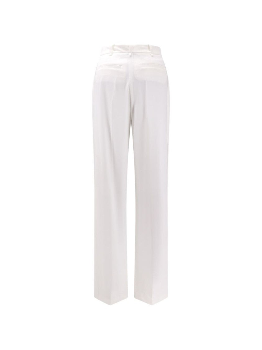Elisabetta Franchi Tailored High-Waisted Trousers With Flared Hem And Gold Accent
