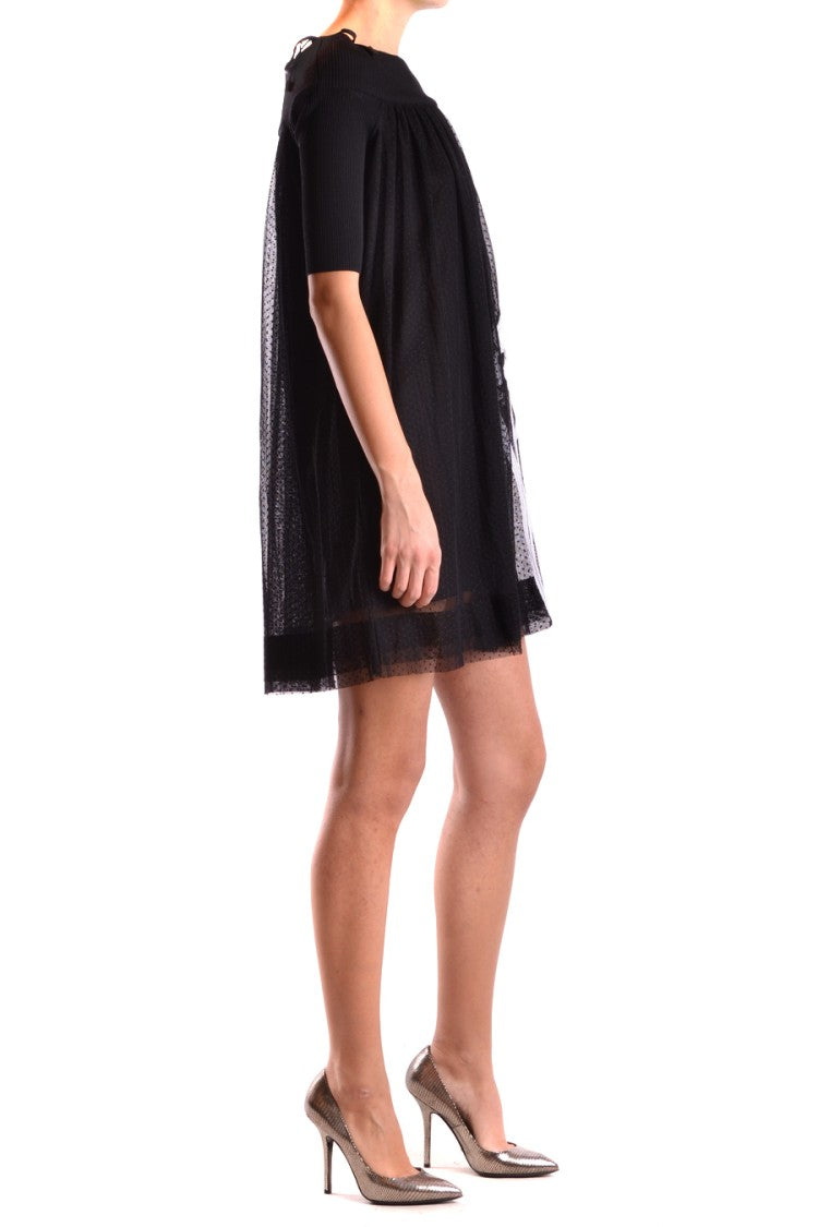 I'm Isola Marras Multicolor Floral Applique Dress With Sheer Overlay