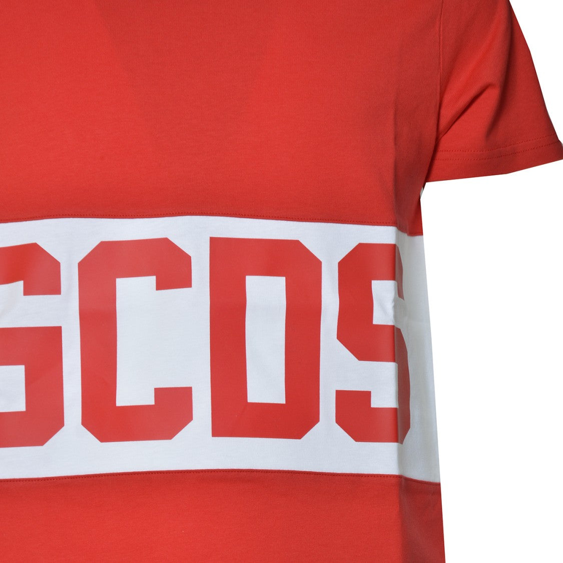 Gcds Red Band Logo Cotton T-Shirt