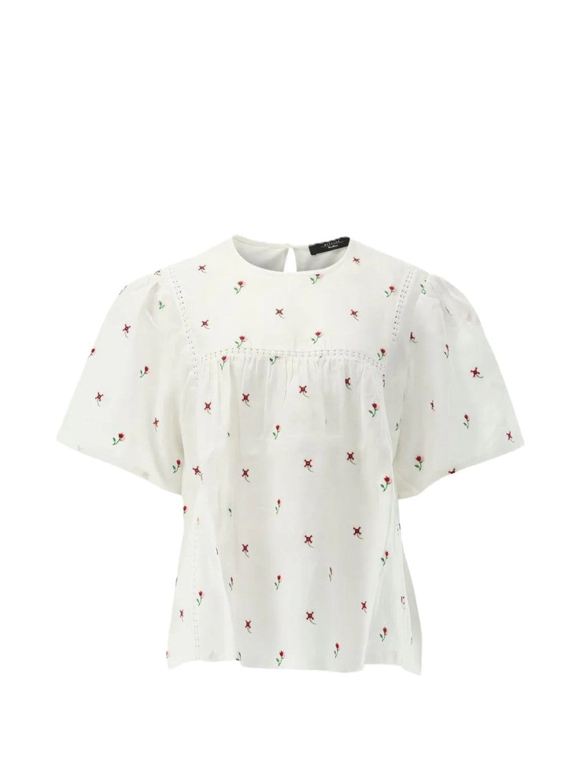 Max Mara Boxy Short-Sleeved Floral Print Top