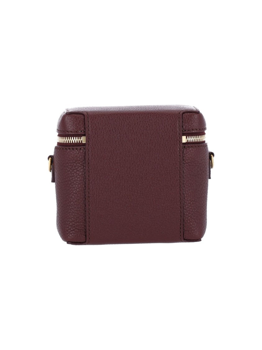 Thom Browne Bordeaux Pebbled Leather Adjustable Strap Pouch