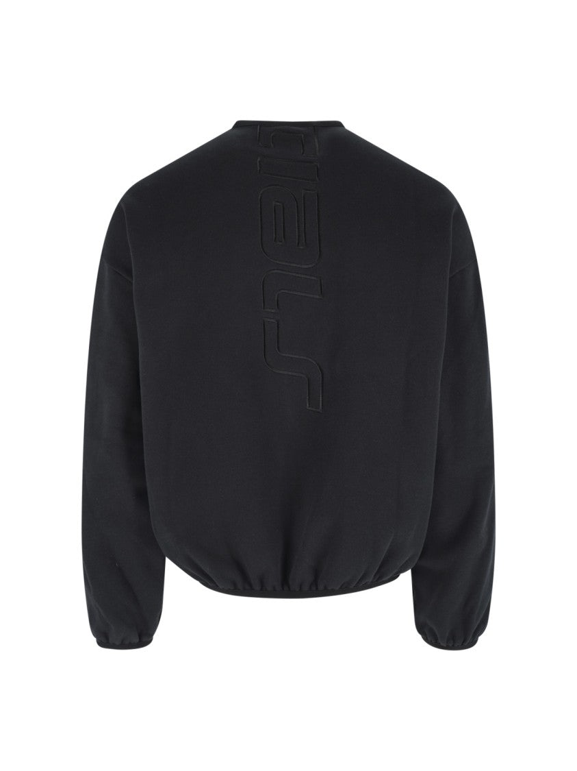 Fear Of God Essentials Black Relaxed Fit Tonal Logo Sweater