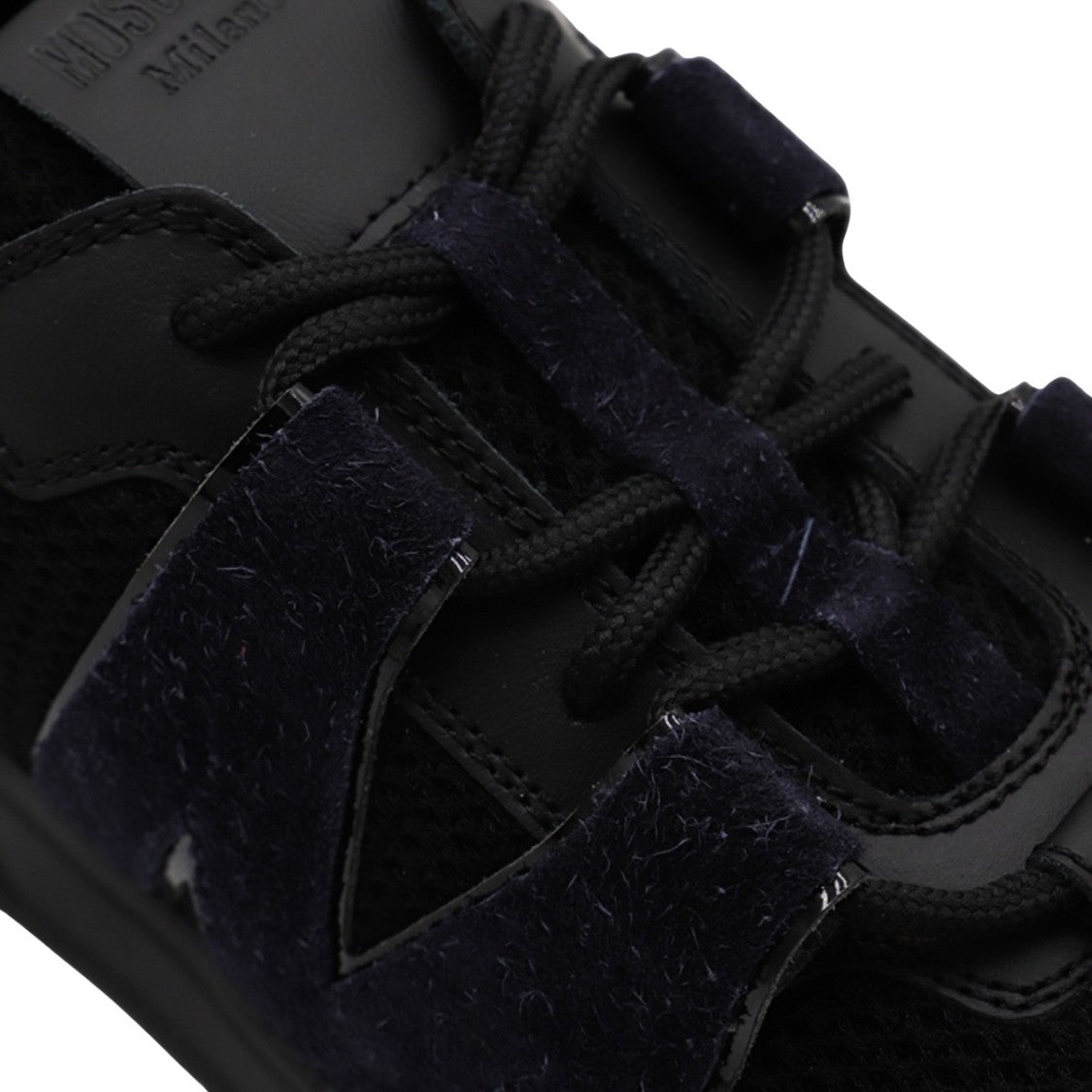 Moschino Sporty Black Sneakers With Bold Fuzzy Detail