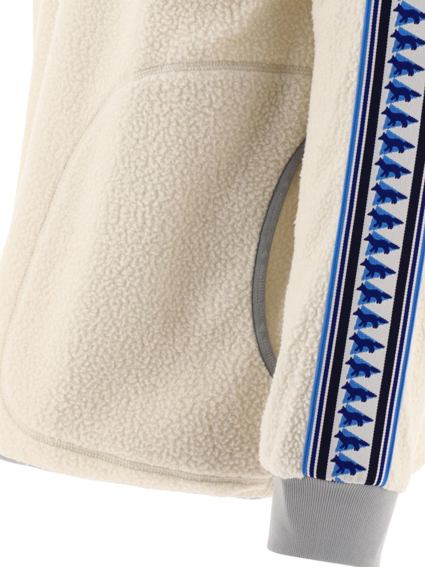 And Wander Textured Fleece Sweater With Contrasting Accents