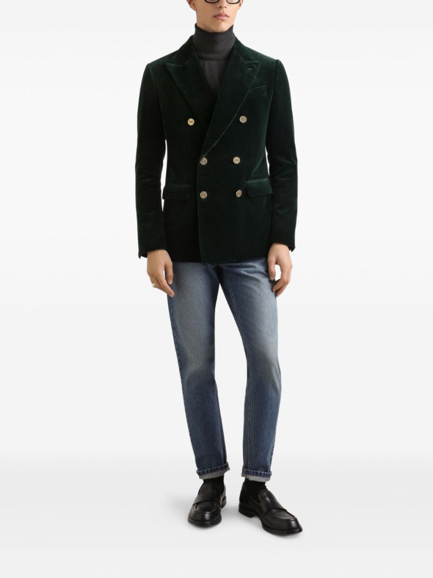 Dolce & Gabbana Faded Blue Denim Jeans With Logo Plaque