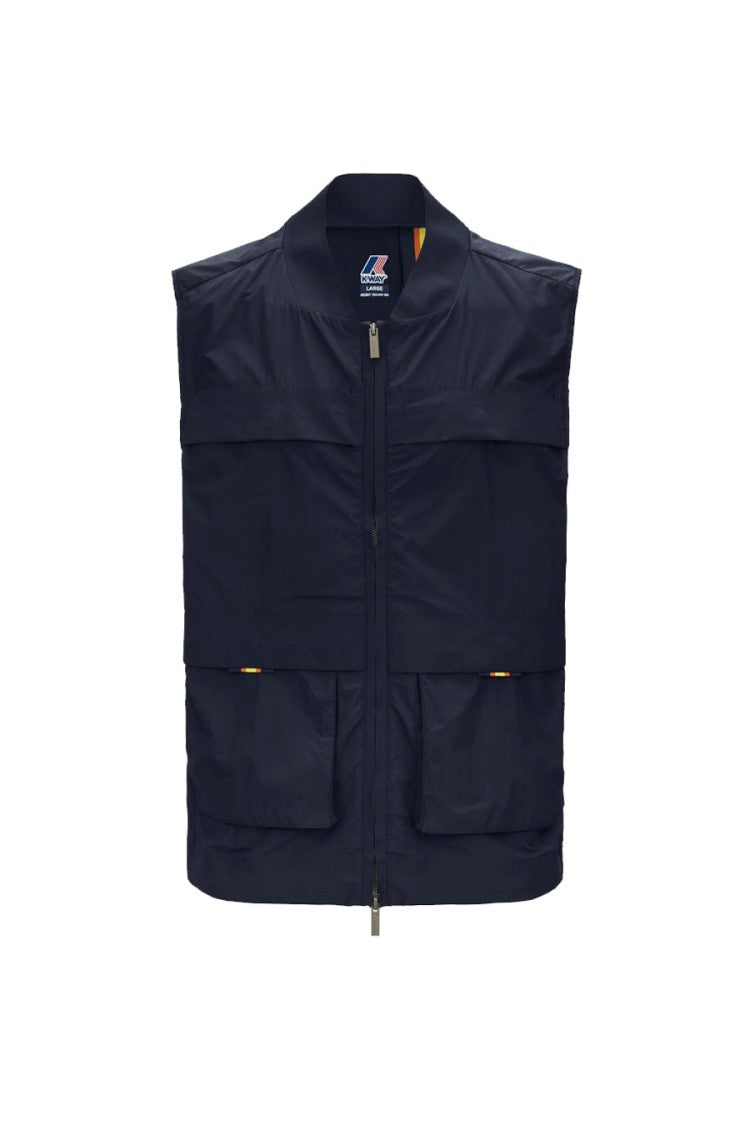 K-Way Blue Nylon Quilted Down Jacket