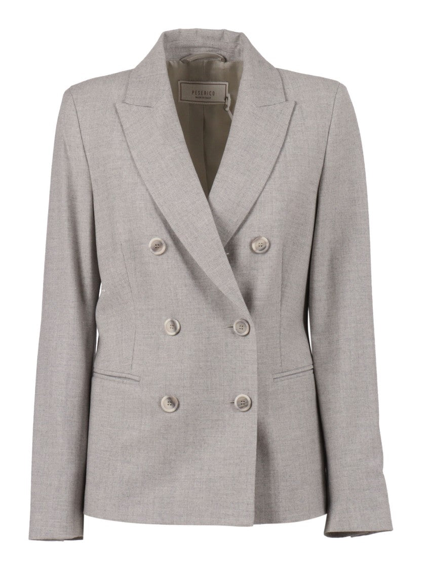 Peserico Double-Breasted Tailored Jacket With Notched Lapel