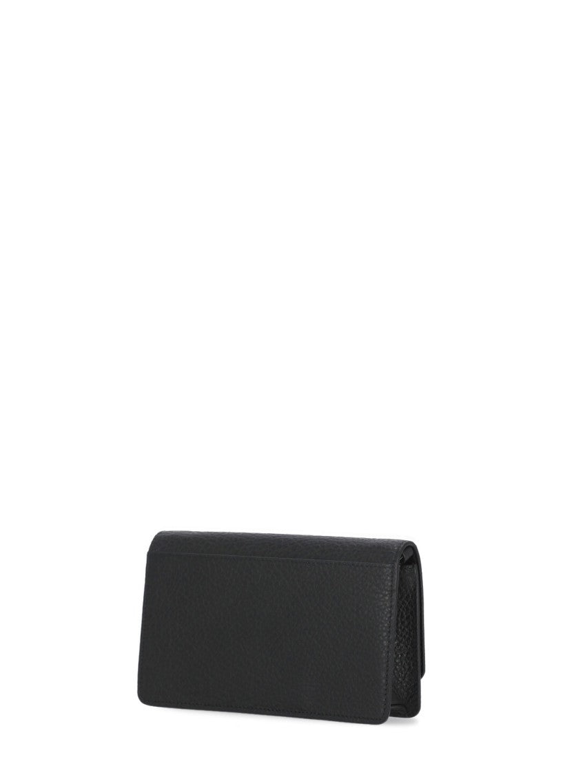Maison Margiela Black Pebbled Leather Shoulder Bag