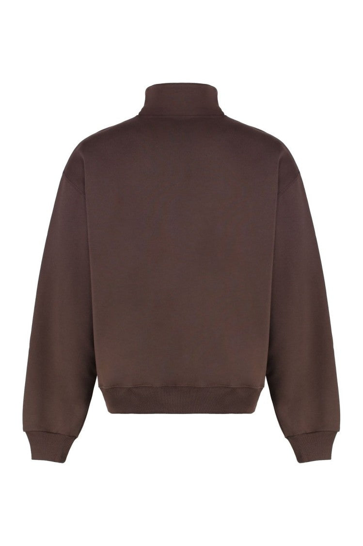 Jacquemus Brown Pullover Sweatshirt With High Collar