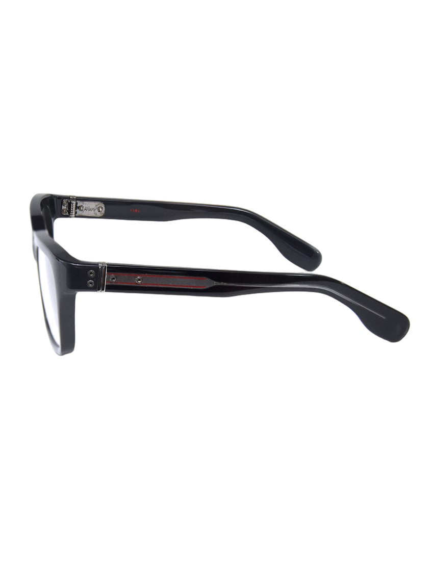 Kiurv Grey Acetate Optical Frames With Bold Rectangular Design
