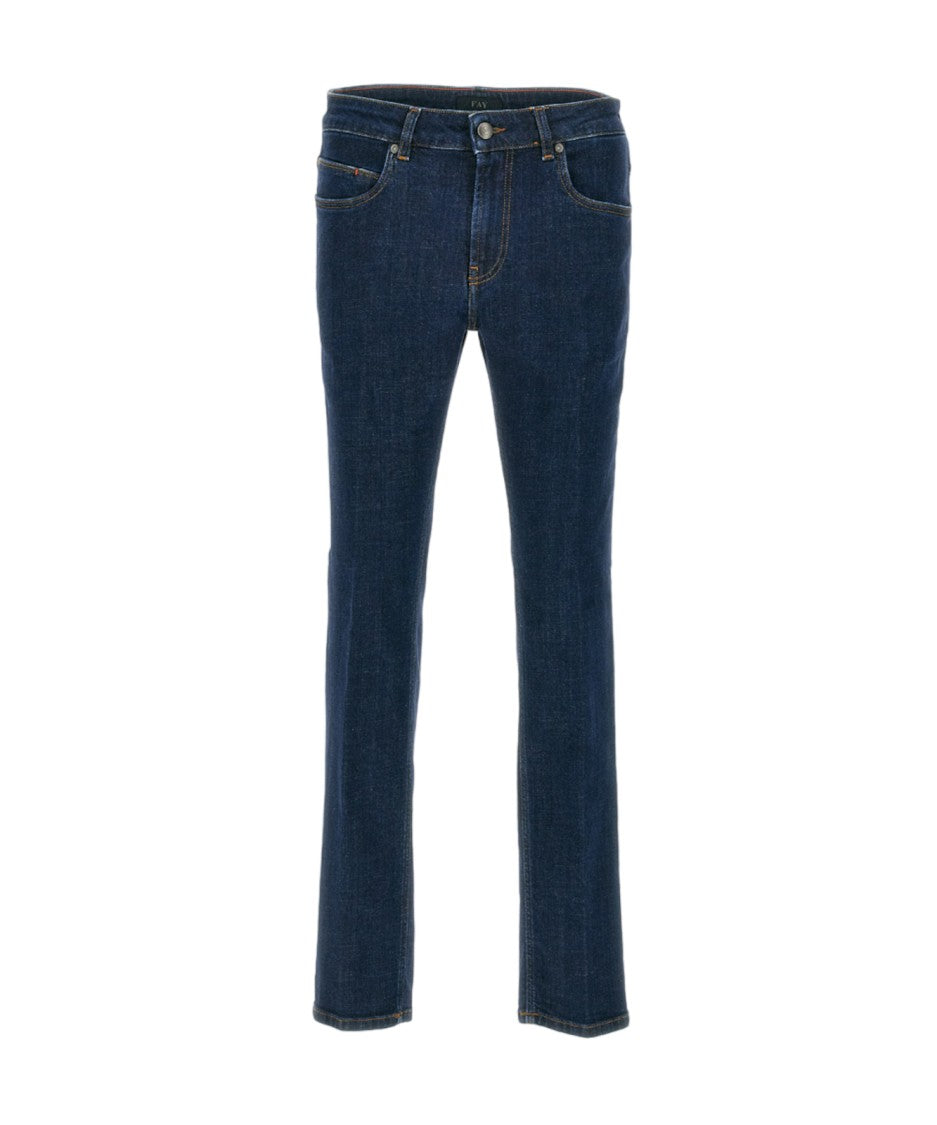 Fay Slim Fit Blue Denim Jeans