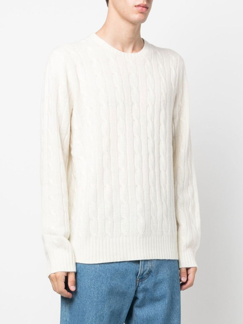 Polo Ralph Lauren Cashmere Cable-Knit Crewneck Sweater With Ribbed Trims
