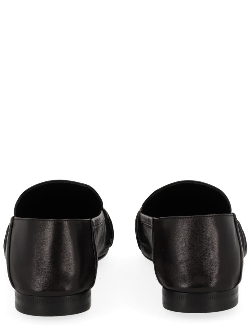 Saint Laurent Black Lambskin Alain Ruched Moccasins