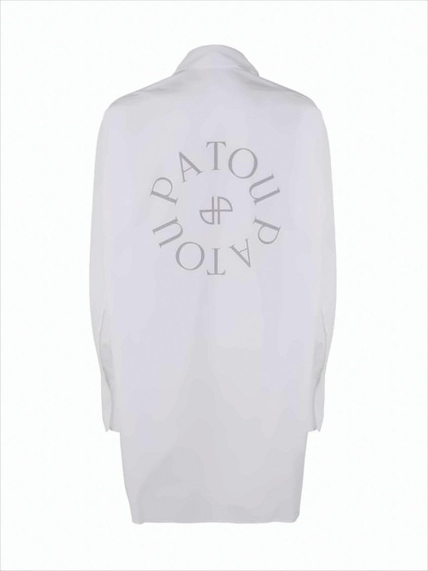 Patou Classic White Cotton Mini Shirt Dress