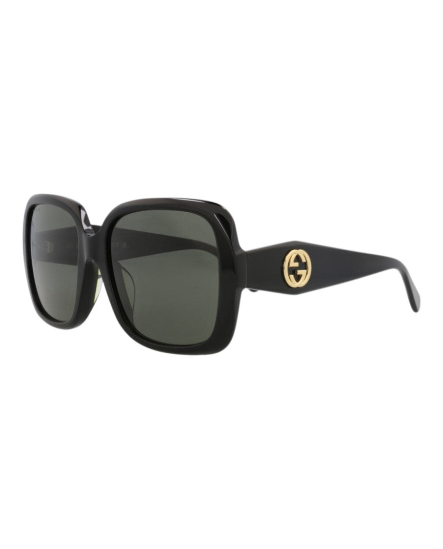 Gucci Square-Frame Recycled Acetate Sunglasses With Bold Logo Detail
