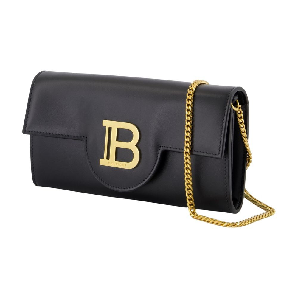 Balmain B-Buzz Wallet On Chain - Leather - Black