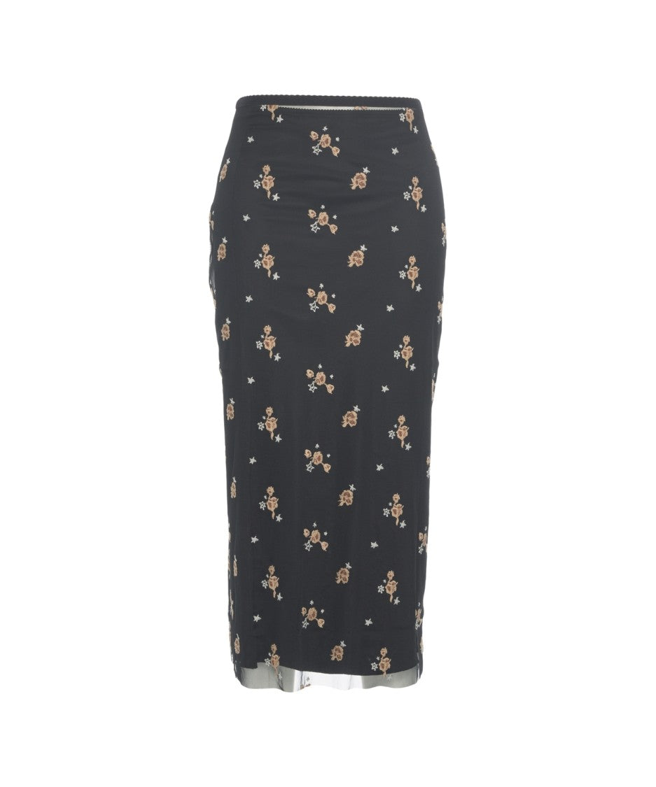 Ottod'ame Floral Midi Skirt