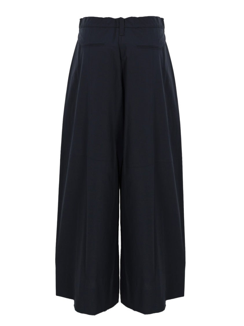 Max Mara Owl High-Waisted Drawstring Cotton Wide-Leg Pants