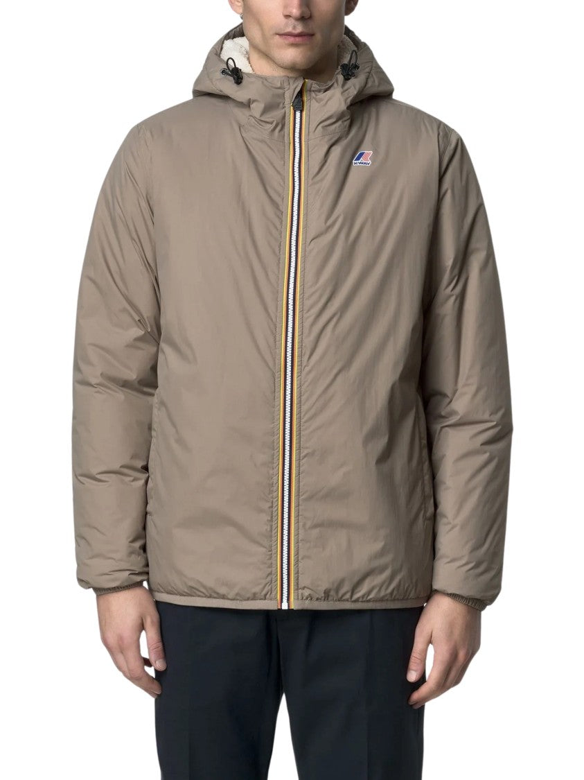 K-Way Le Vrai 4.0 Claude Orsetto Taupe Hooded Jacket
