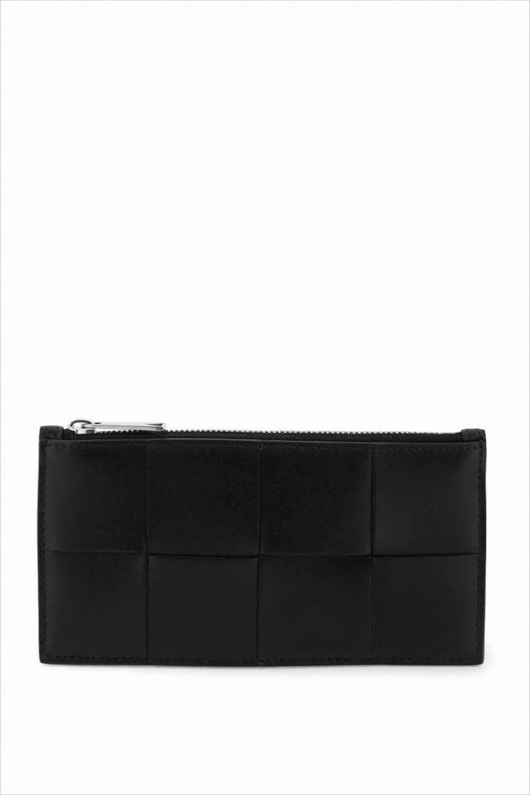 Bottega Veneta Rectangular Leather Wallet With Woven Pattern
