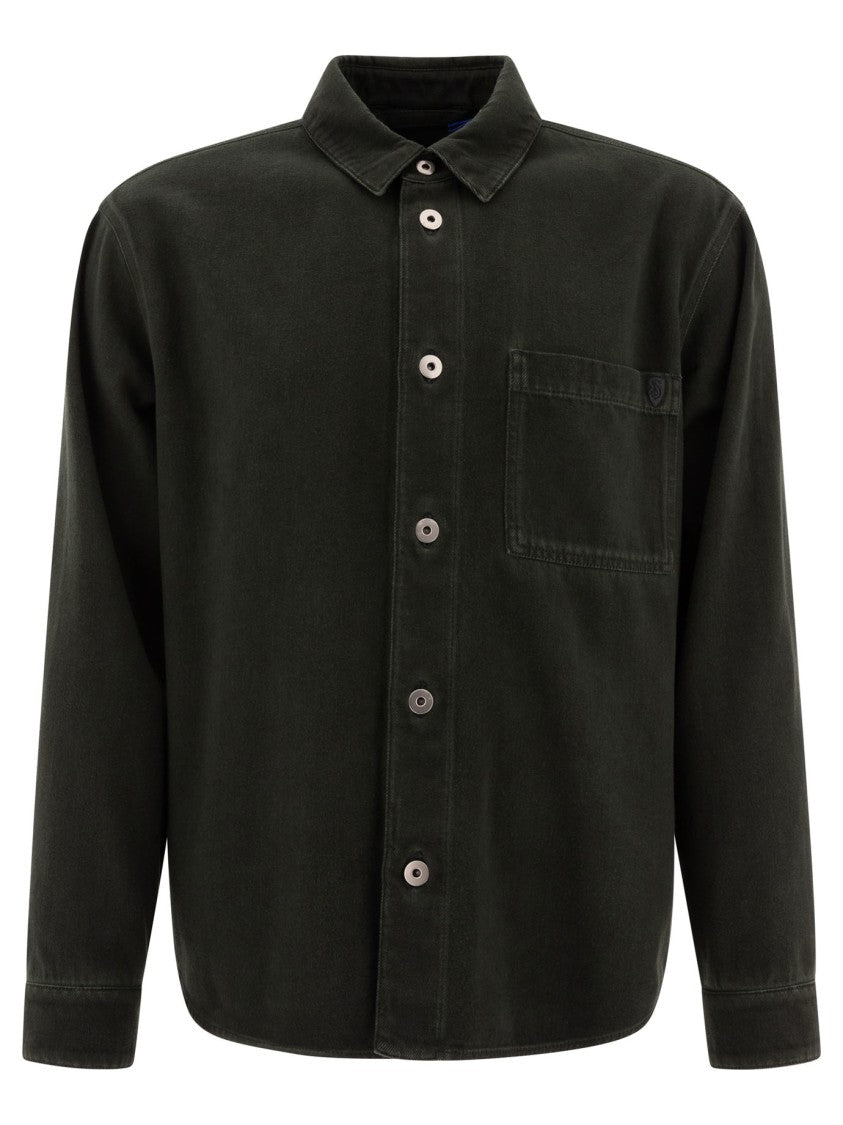 Burberry Button-Up Cotton Jacket With Classic Collar