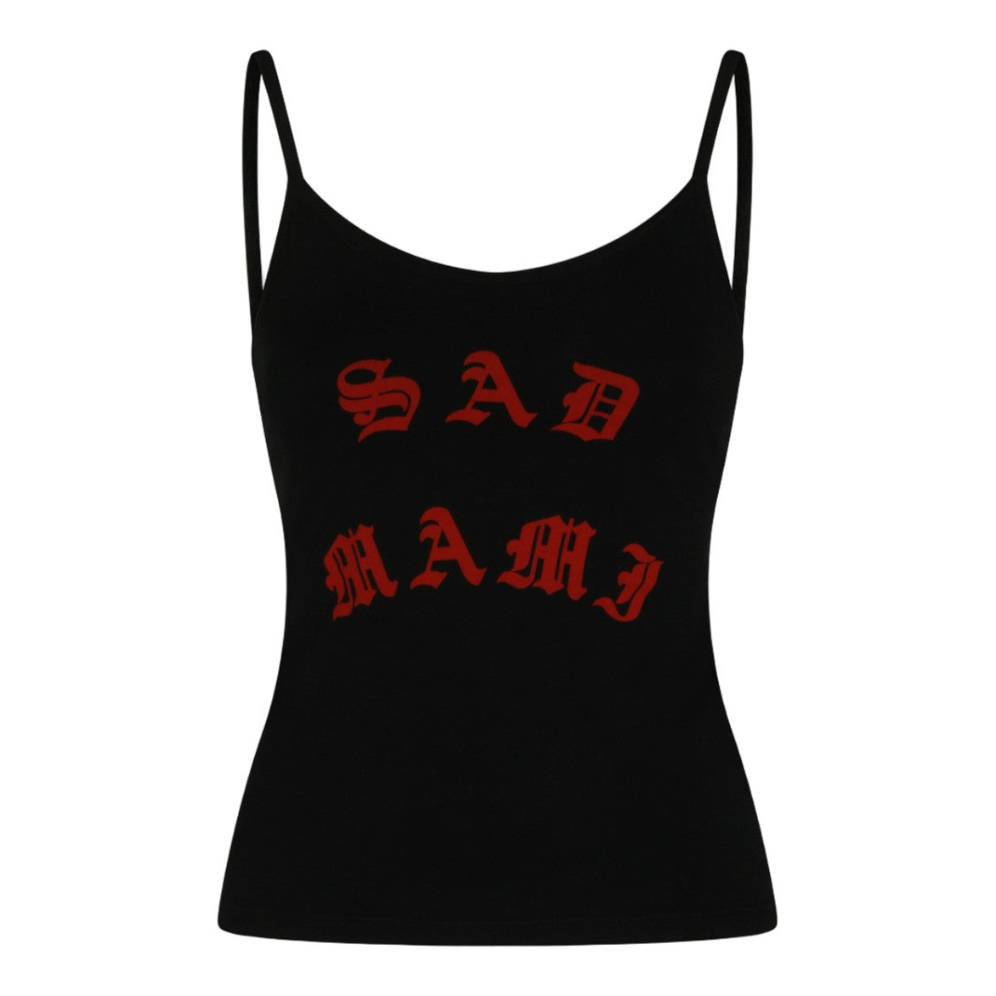 Willy Chavarria Fitted Black Camisole With Gothic Lettering