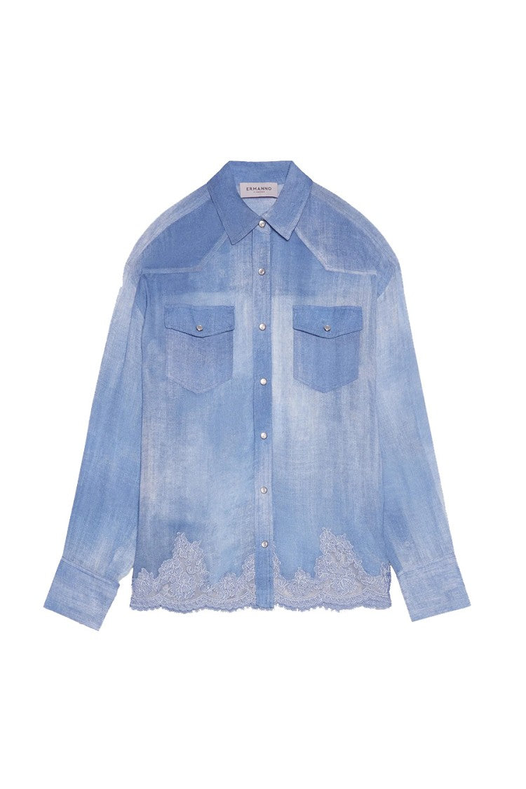Ermanno Denim Cotton Shirt