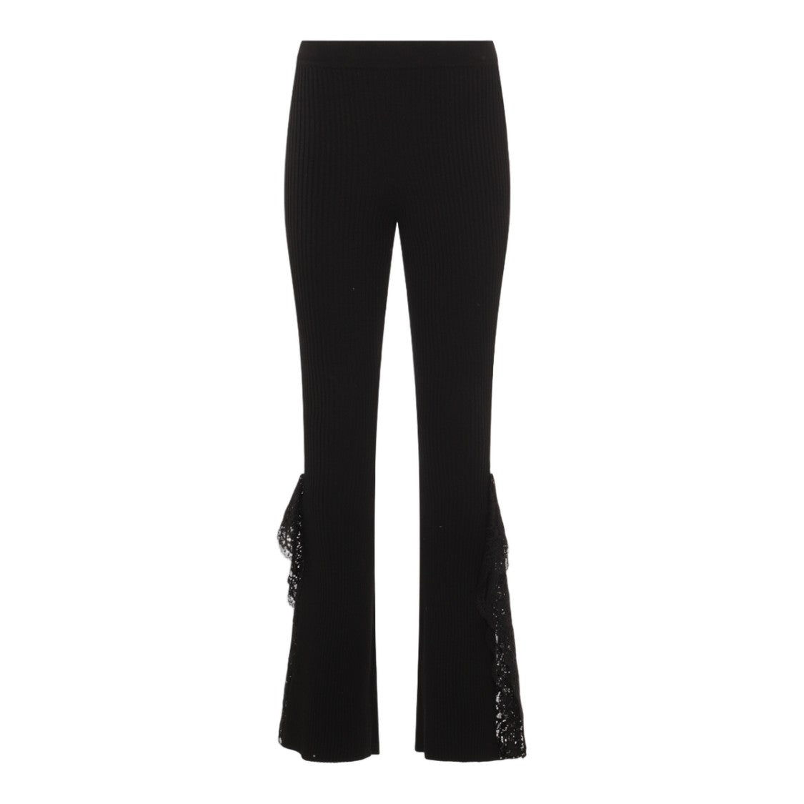 Blumarine Fitted Flared Trousers With Lace Inserts