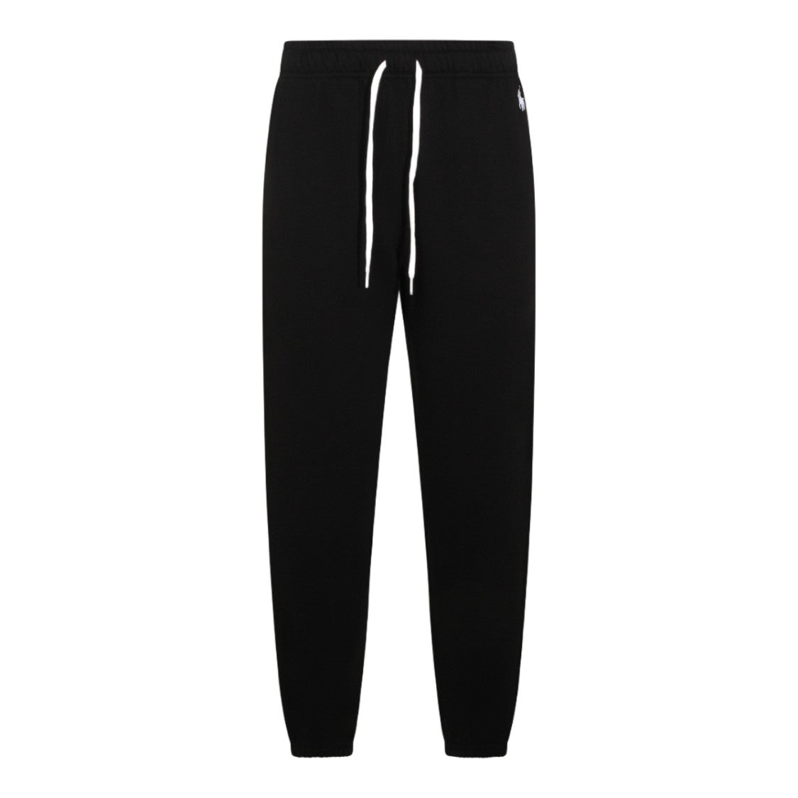 Polo Ralph Lauren Tapered Black Trousers With Elastic Waistband And Ribbed Cuffs