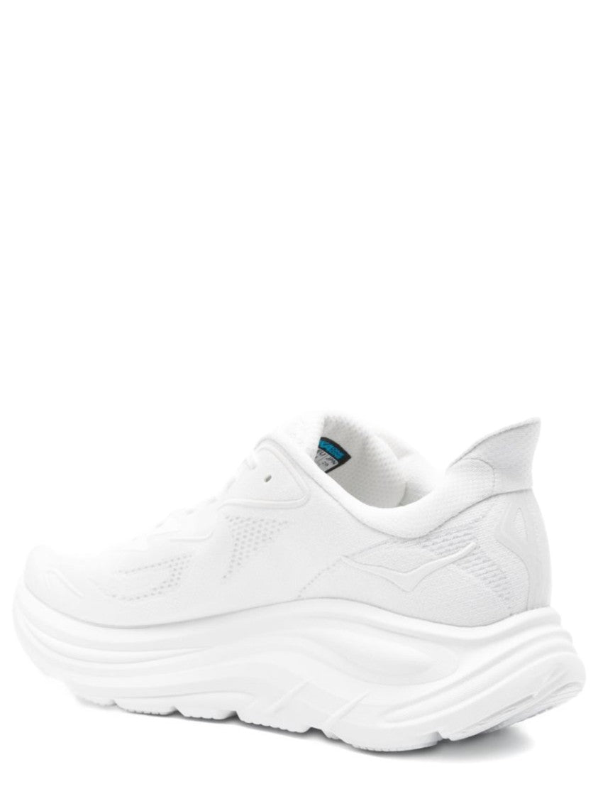 Hoka White Clifton 10 Mesh Sneakers
