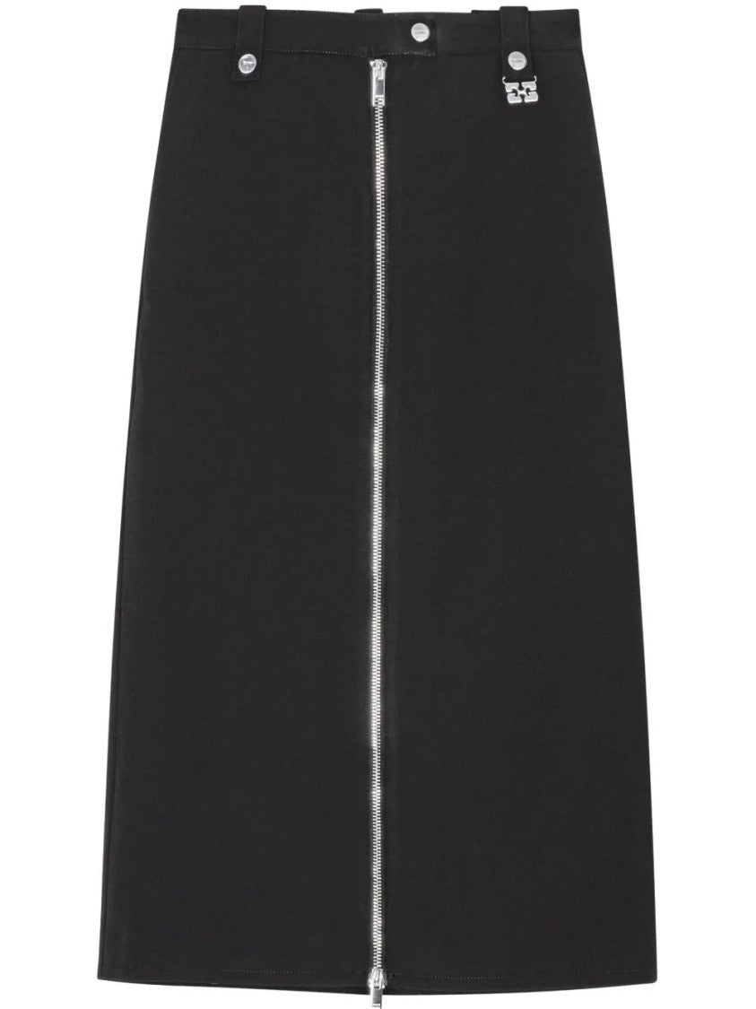 Ganni Bonded Crepe Long Skirt