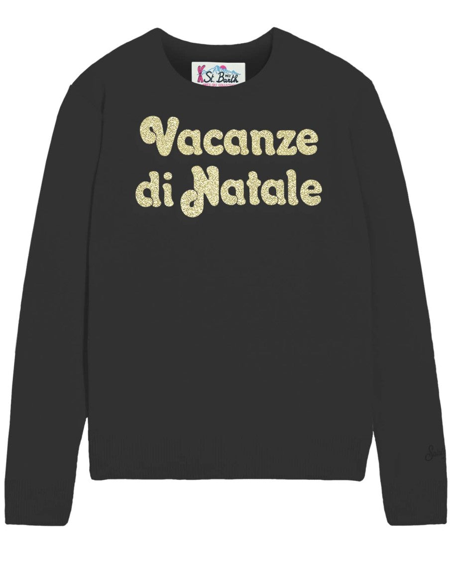 Mc2 Saint Barth Gold 'Vacanze Di Natale' Black Sweater