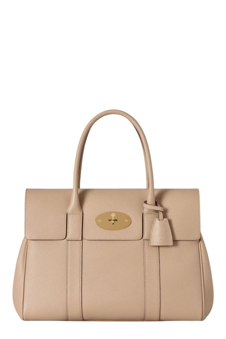 Mulberry Beige Bayswater Small Classic Grain Padlock Leather Handbag