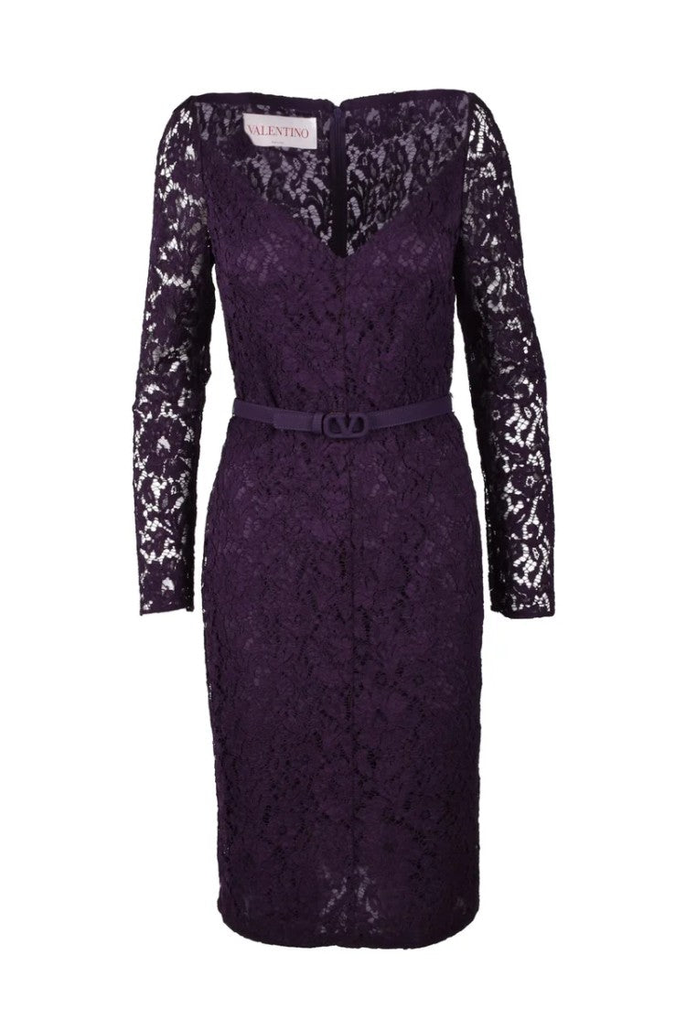 Valentino Lace Dress - Purple