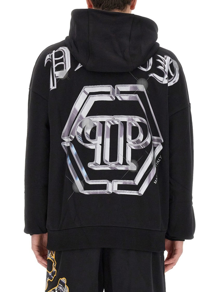 Philipp Plein Relaxed-Fit Black Hoodie