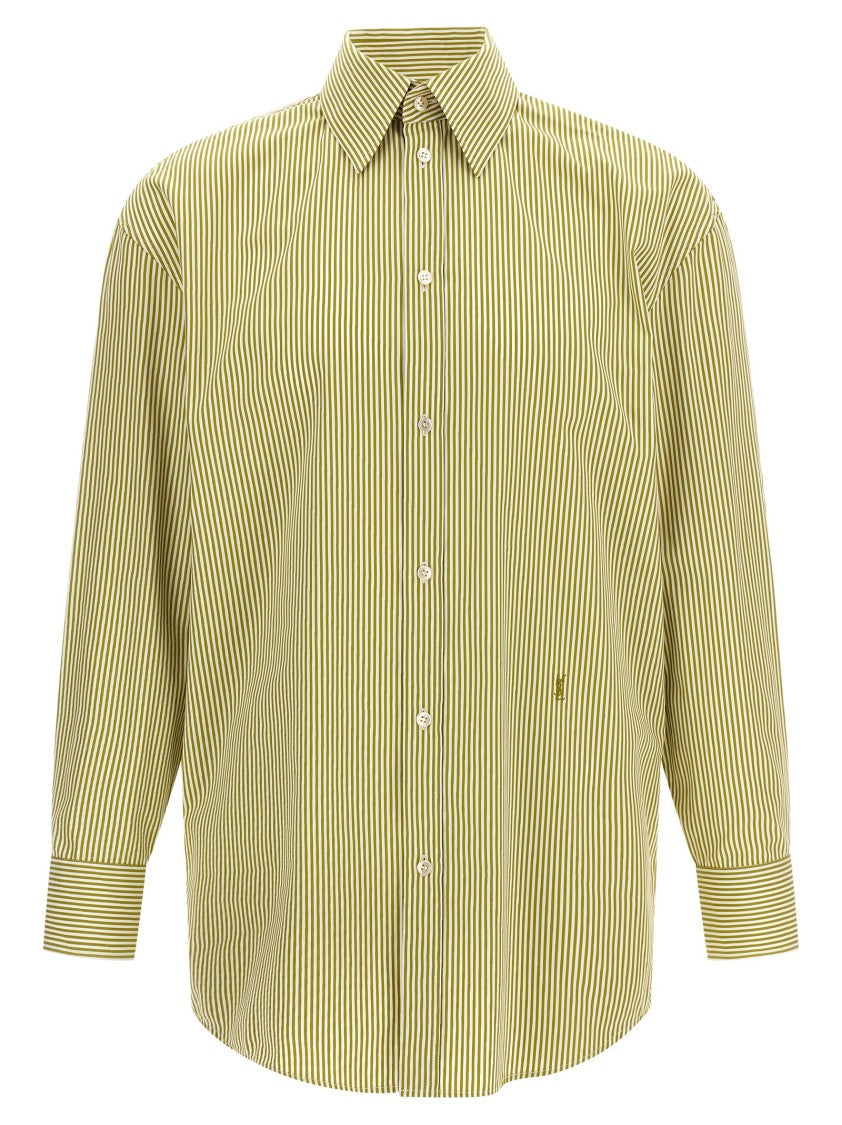 Saint Laurent Vertical Striped Cotton Poplin Shirt