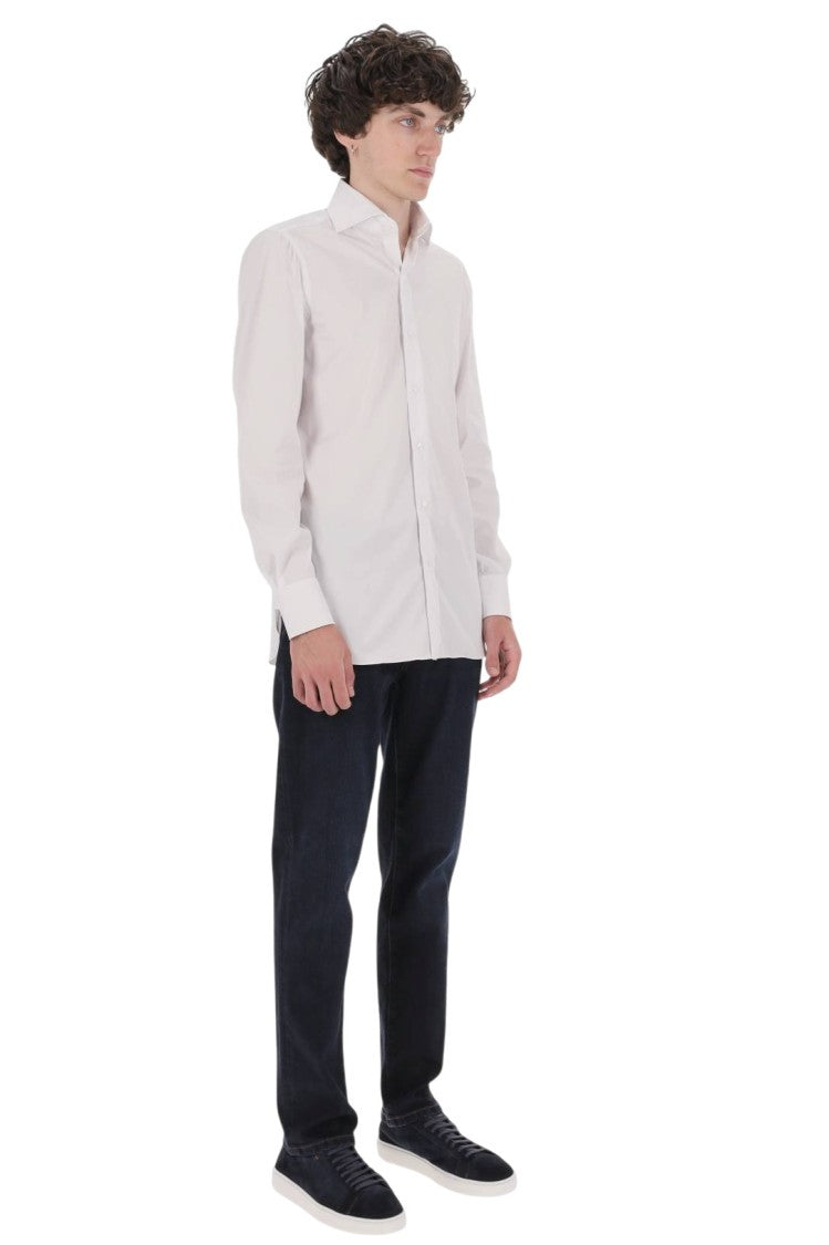 Finamore Napoli Poplin Stretch Cotton Shirt